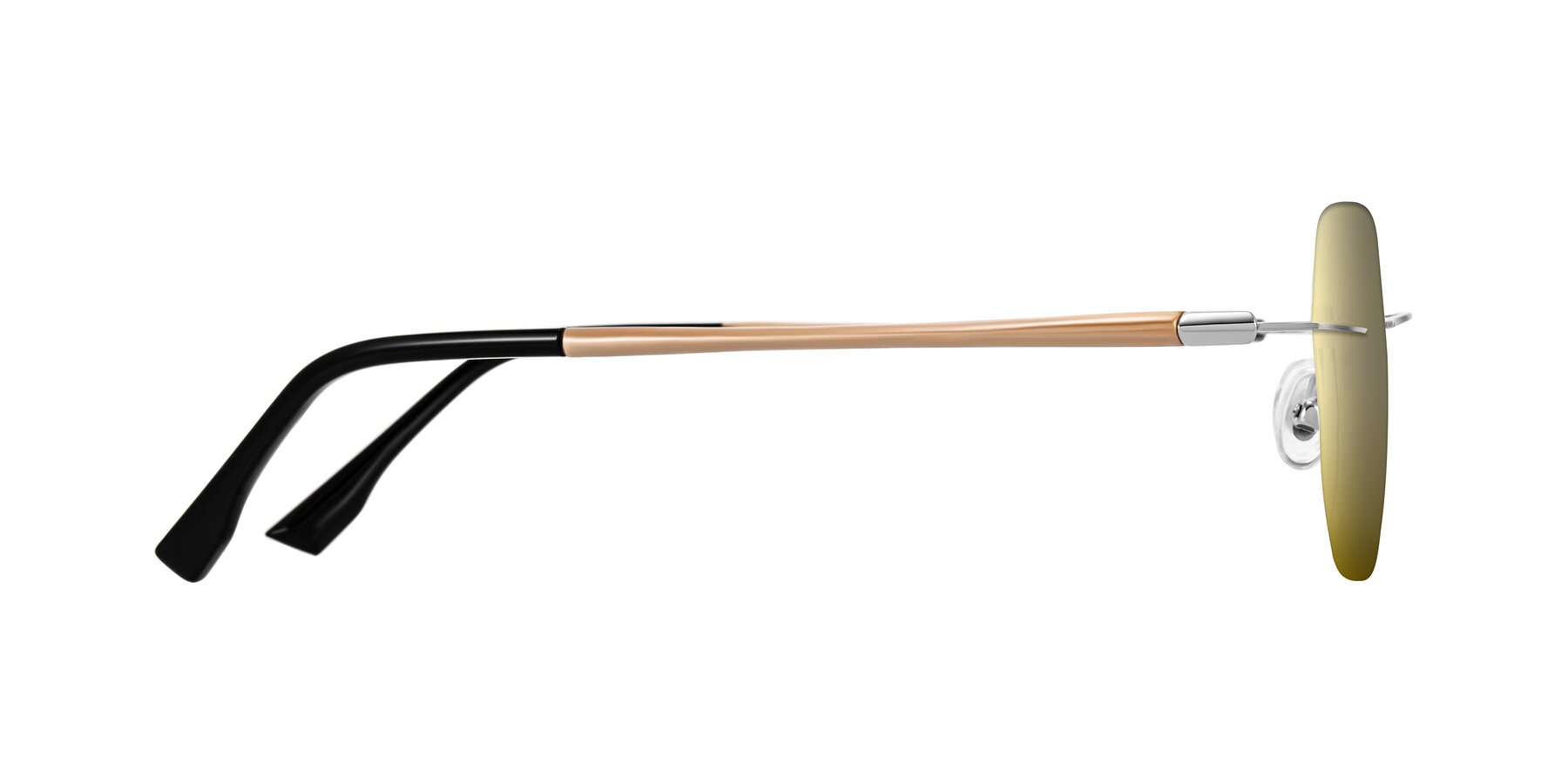 Side of Noe in Silver/Brown with Gold Mirrored Lenses