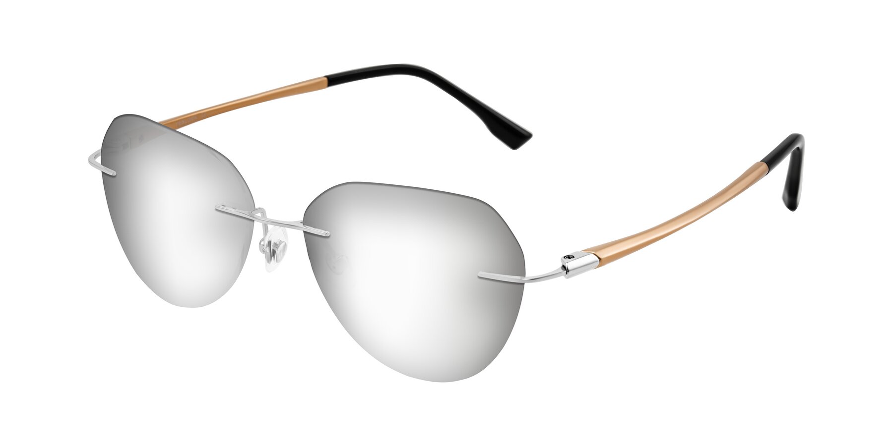 Angle of Noe in Silver/Brown with Silver Mirrored Lenses