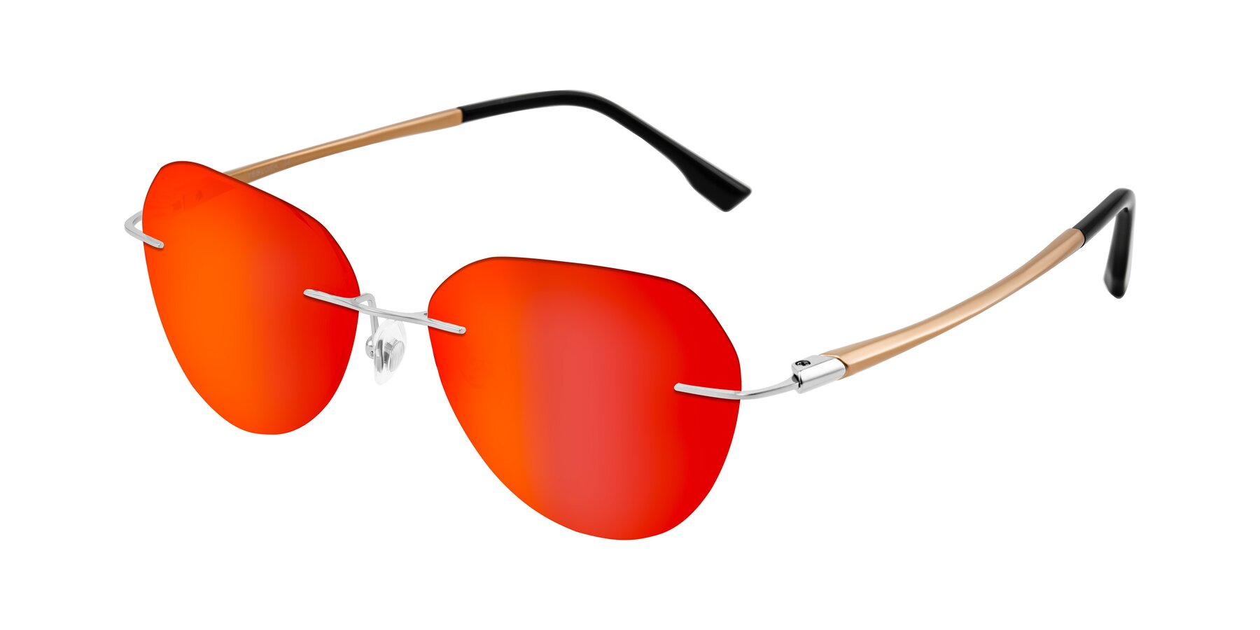 Angle of Noe in Silver/Brown with Red Gold Mirrored Lenses