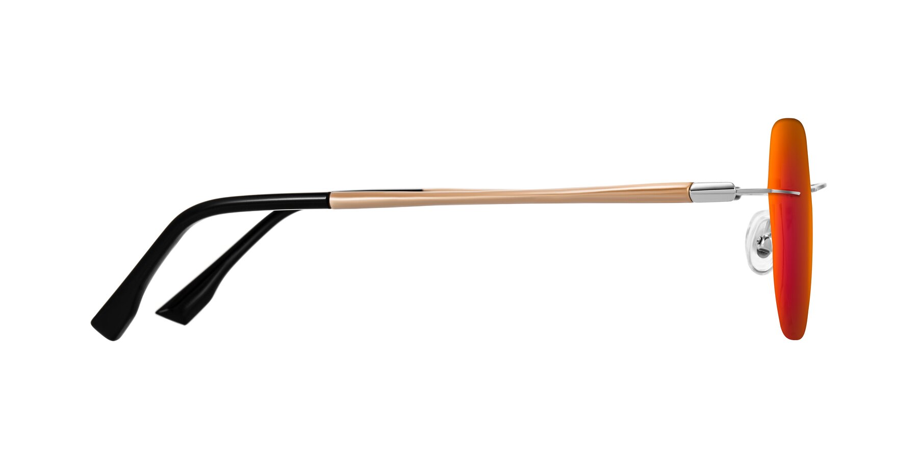 Side of Noe in Silver/Brown with Red Gold Mirrored Lenses