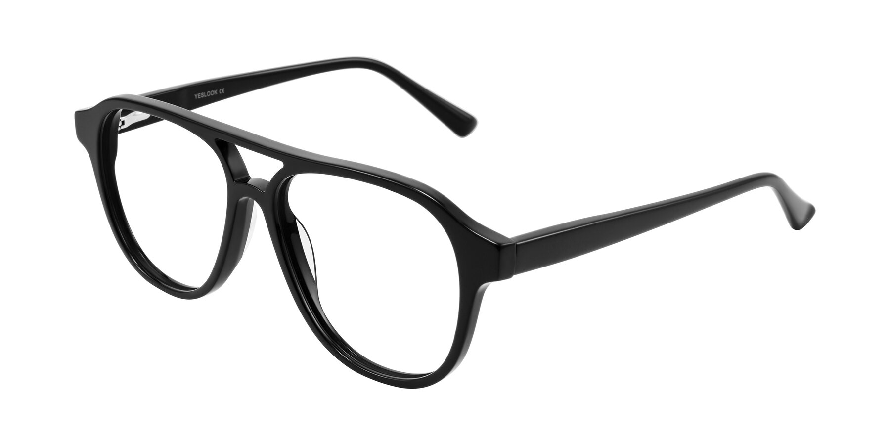 Angle of Jalon in Black with Clear Blue Light Blocking Lenses