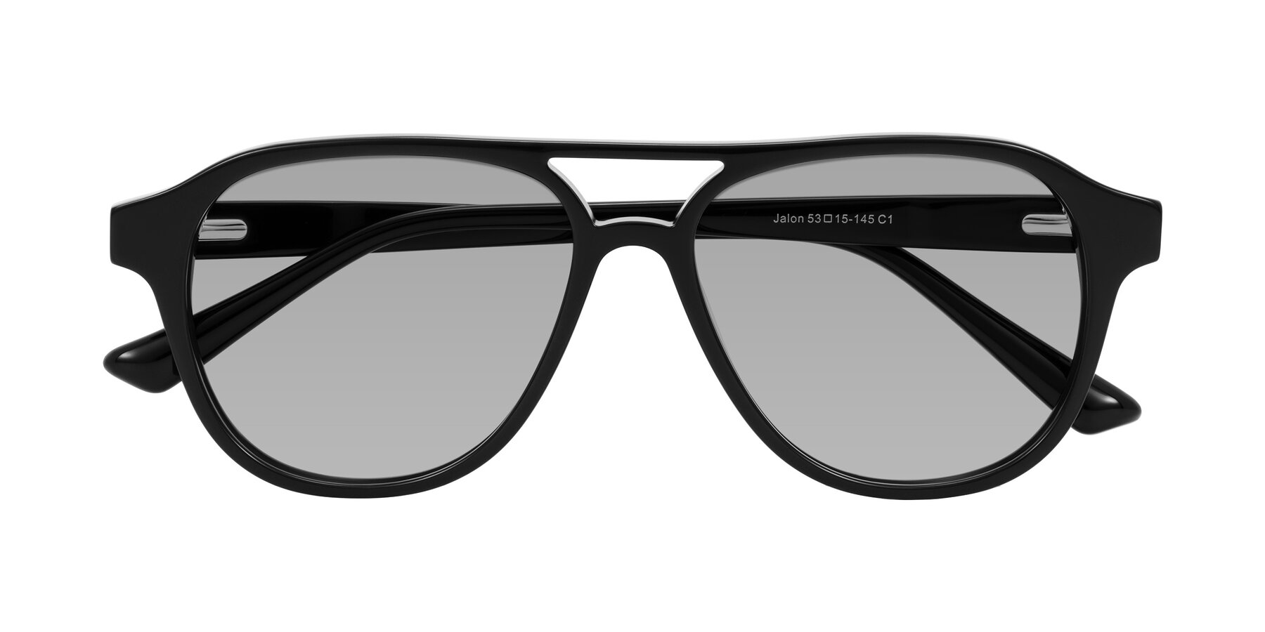 Folded Front of Jalon in Black with Light Gray Tinted Lenses