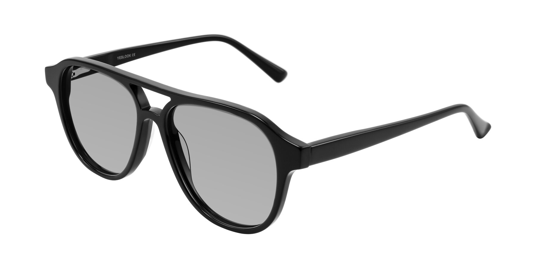 Angle of Jalon in Black with Light Gray Tinted Lenses