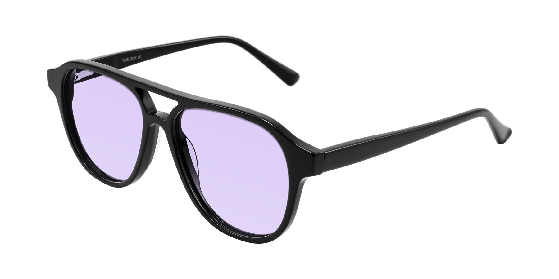 Angle of Jalon in Black with Light Purple Tinted Lenses