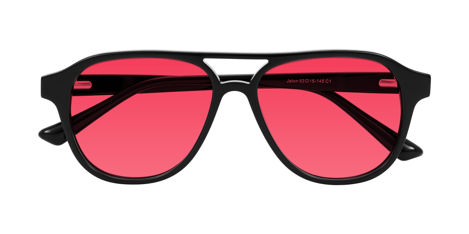 Folded Front of Jalon in Black with Red Tinted Lenses