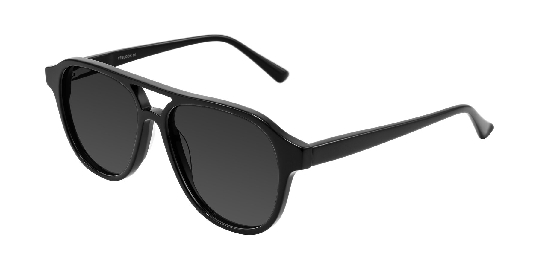 Angle of Jalon in Black with Gray Tinted Lenses