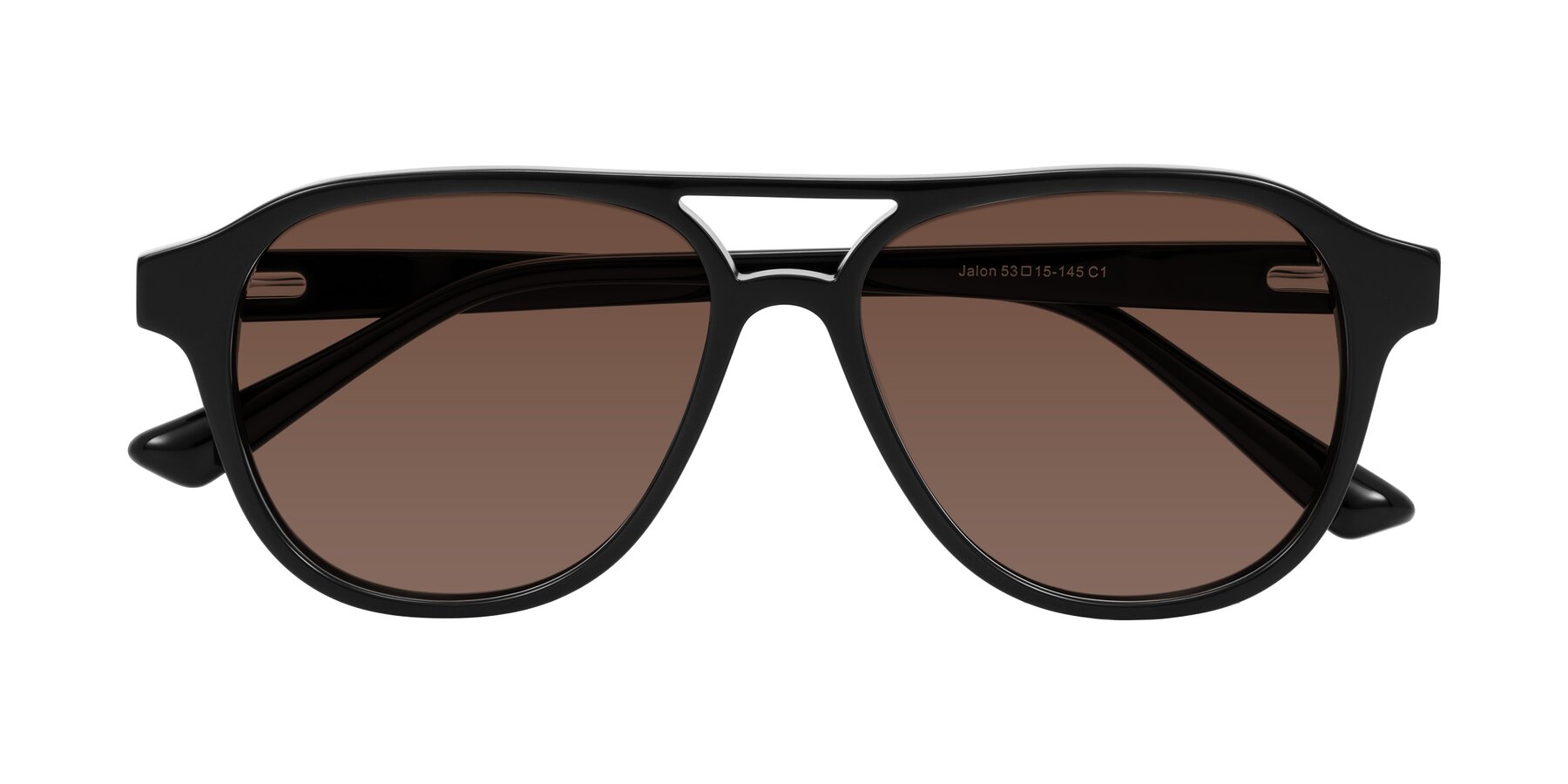 Folded Front of Jalon in Black with Brown Tinted Lenses