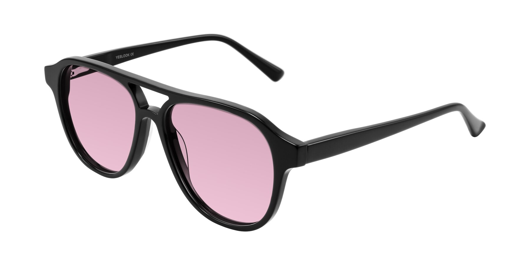 Angle of Jalon in Black with Light Wine Tinted Lenses