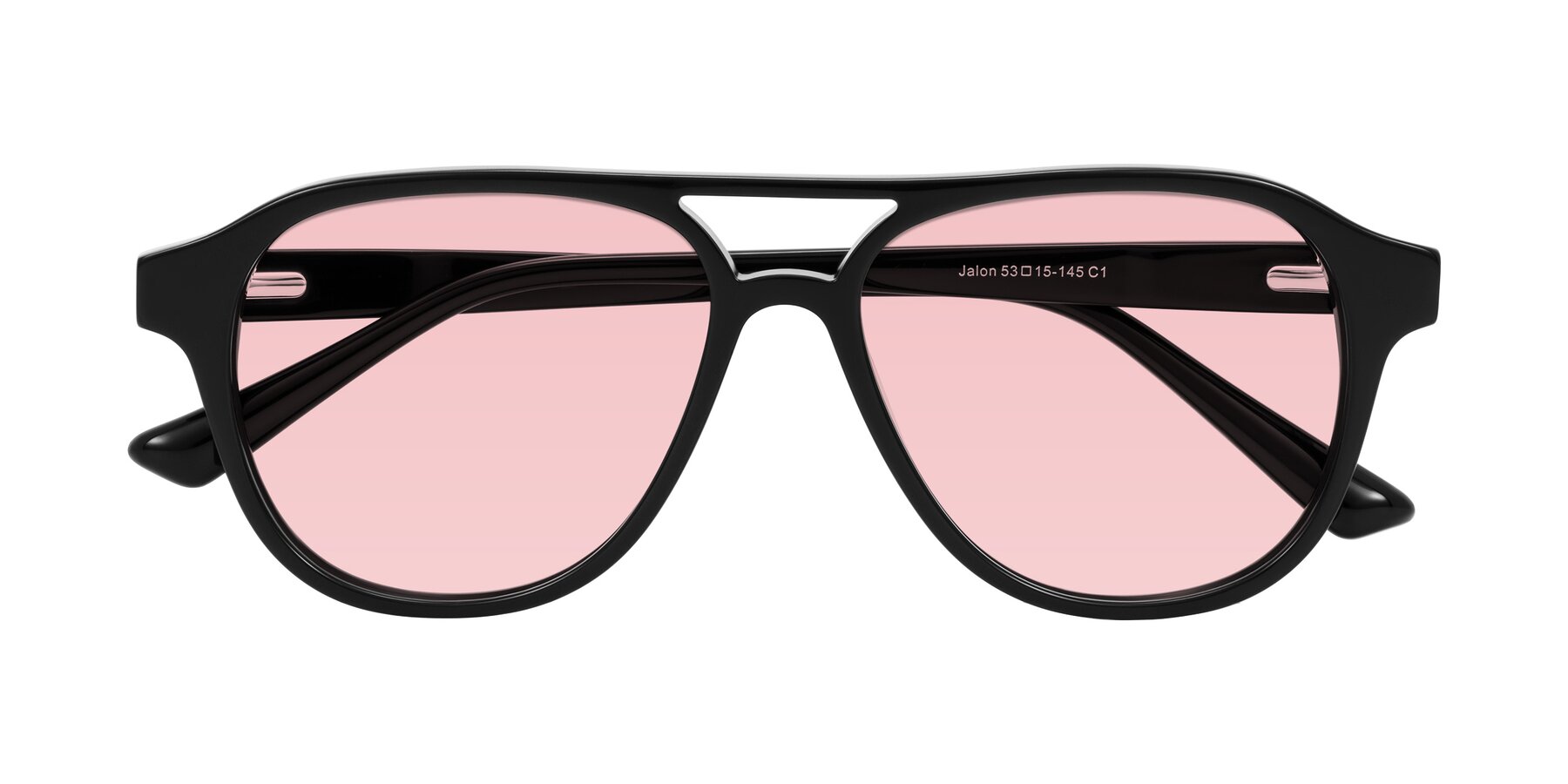 Folded Front of Jalon in Black with Light Garnet Tinted Lenses