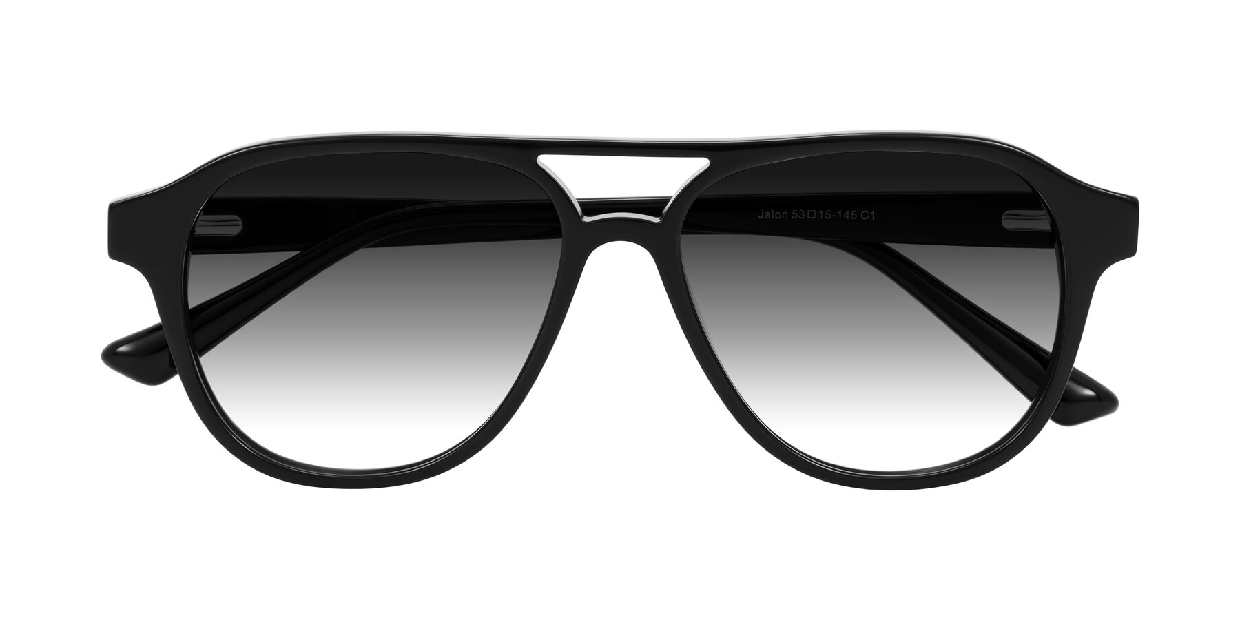 Folded Front of Jalon in Black with Gray Gradient Lenses