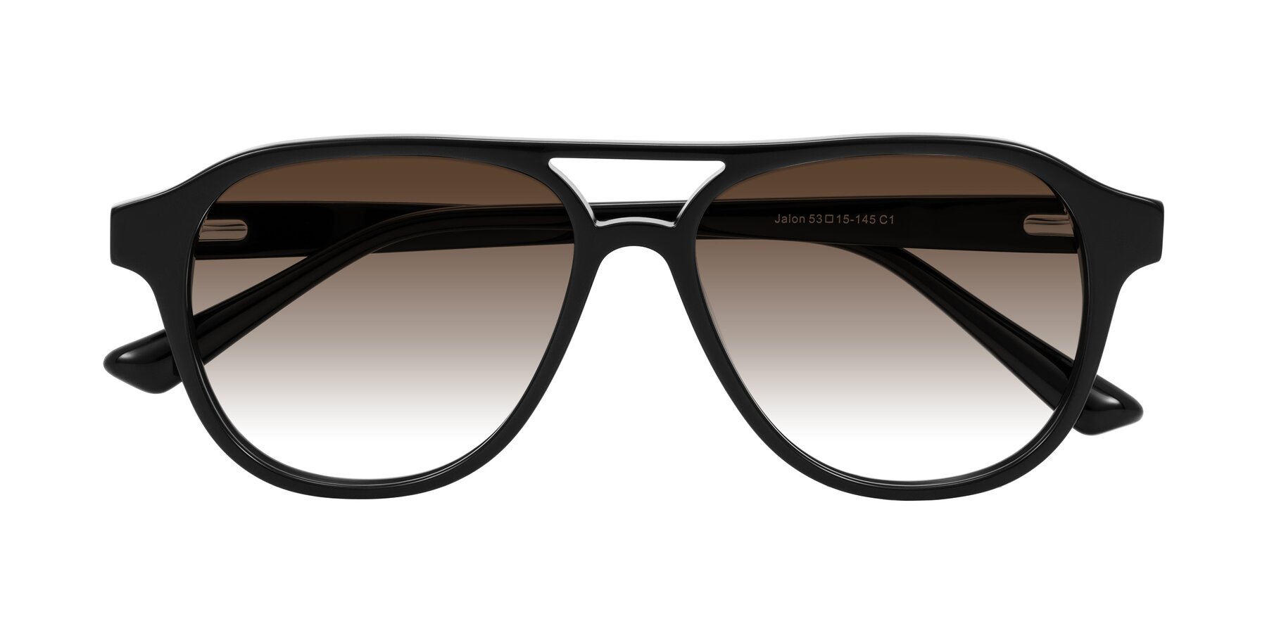 Folded Front of Jalon in Black with Brown Gradient Lenses