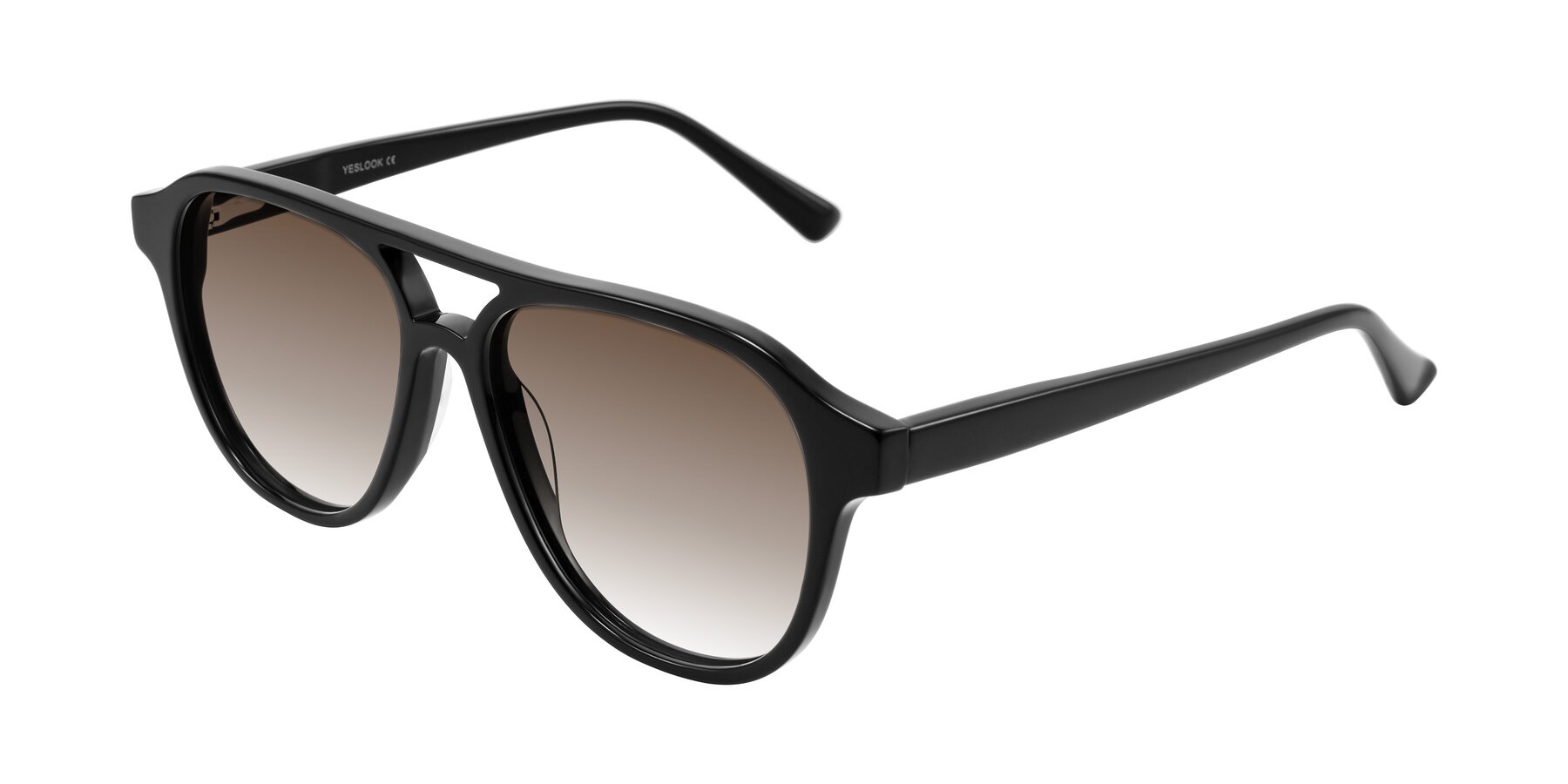 Angle of Jalon in Black with Brown Gradient Lenses
