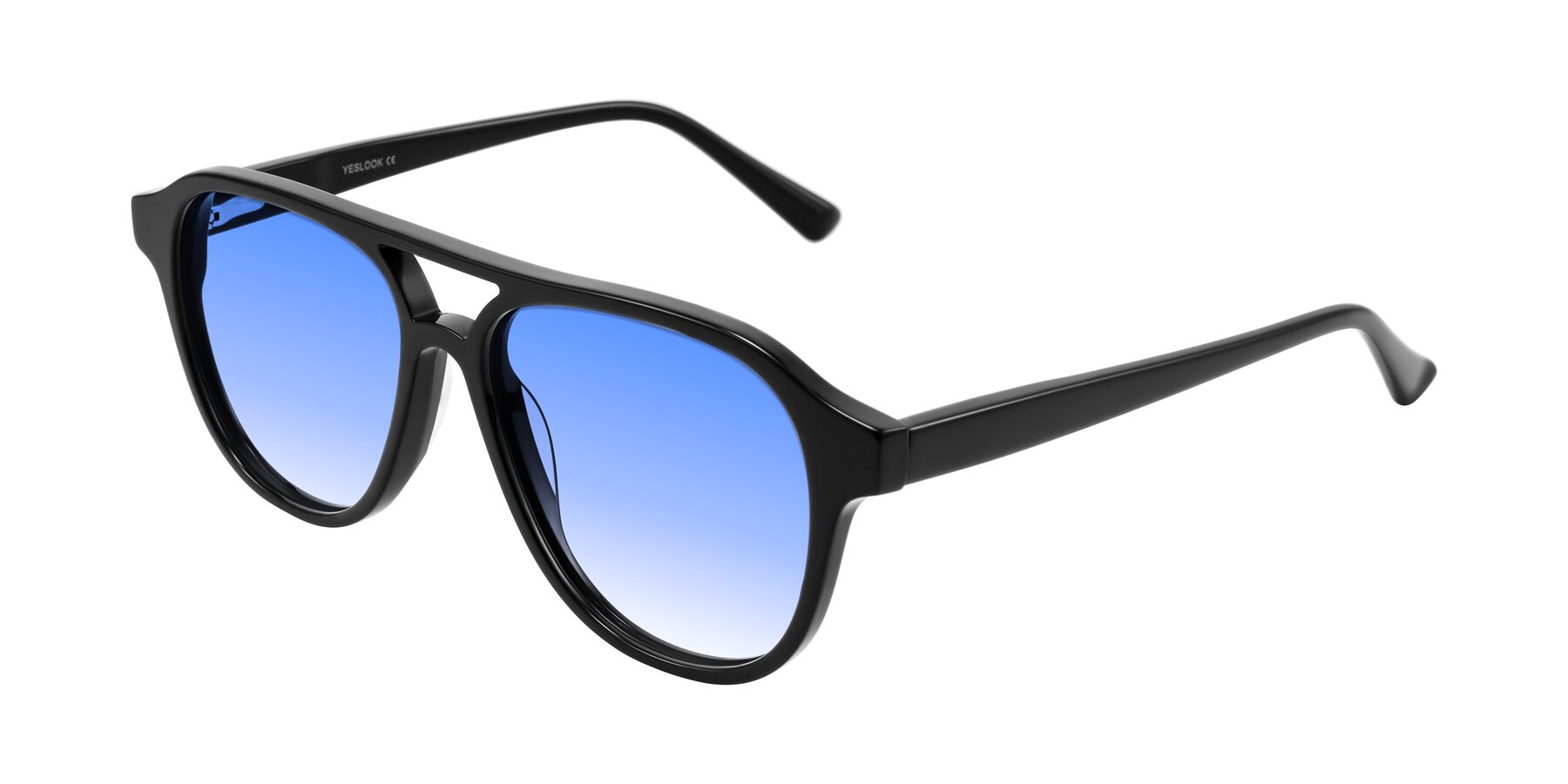 Angle of Jalon in Black with Blue Gradient Lenses