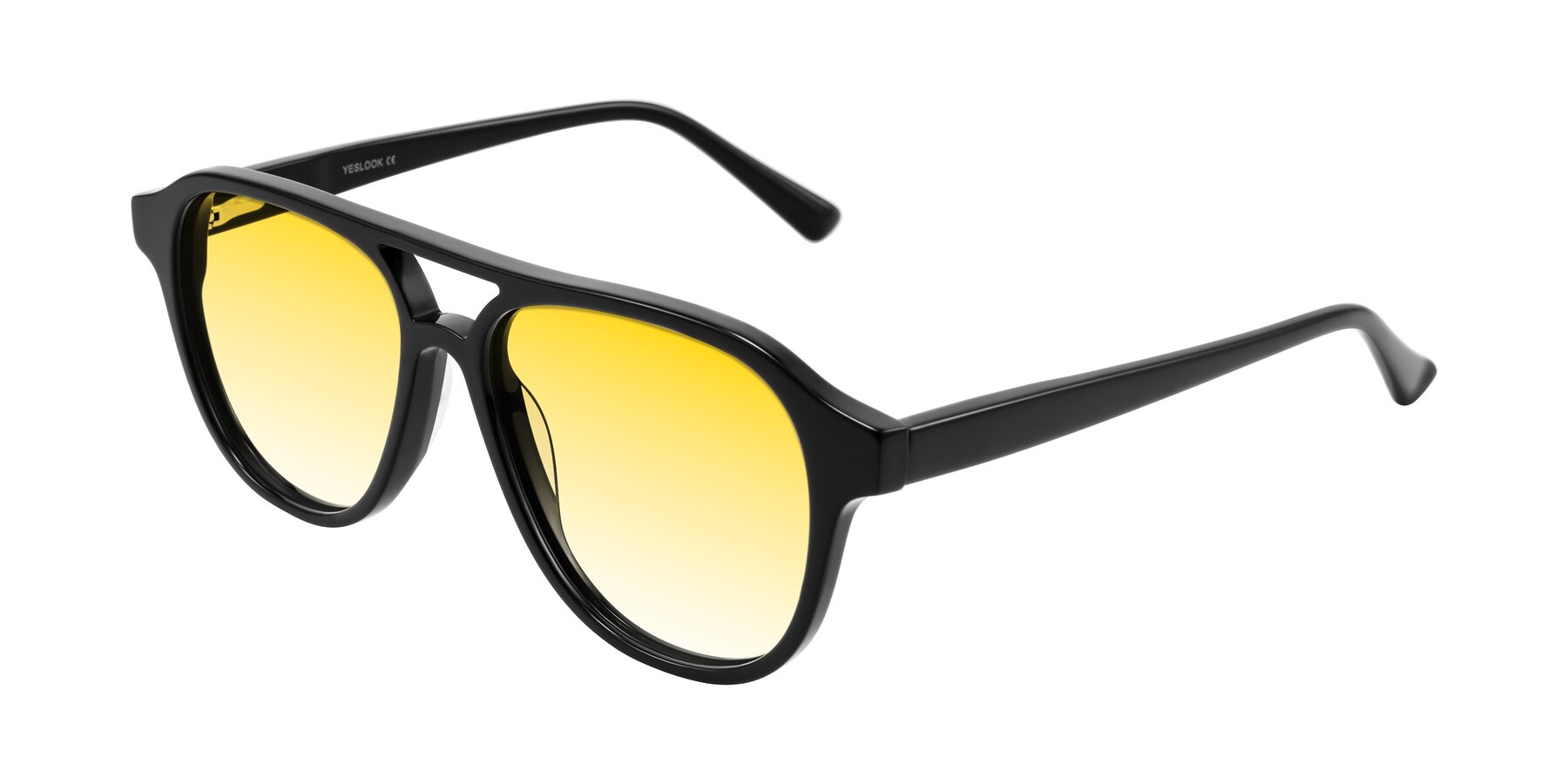 Angle of Jalon in Black with Yellow Gradient Lenses