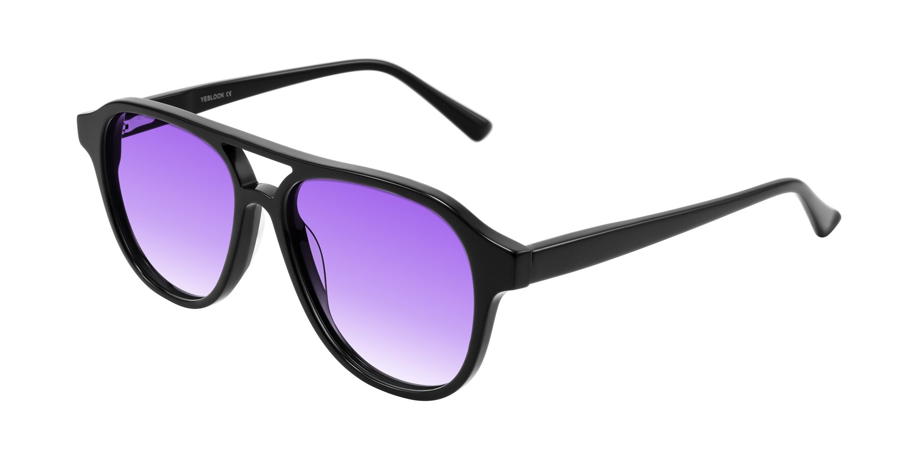 Angle of Jalon in Black with Purple Gradient Lenses