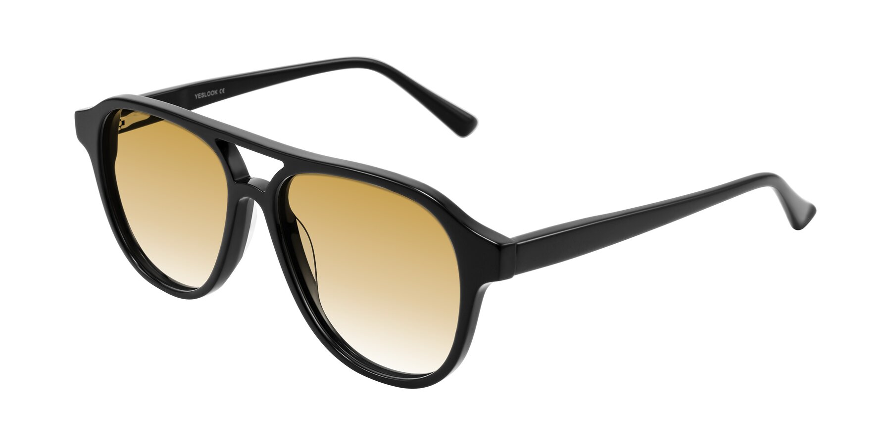 Angle of Jalon in Black with Champagne Gradient Lenses