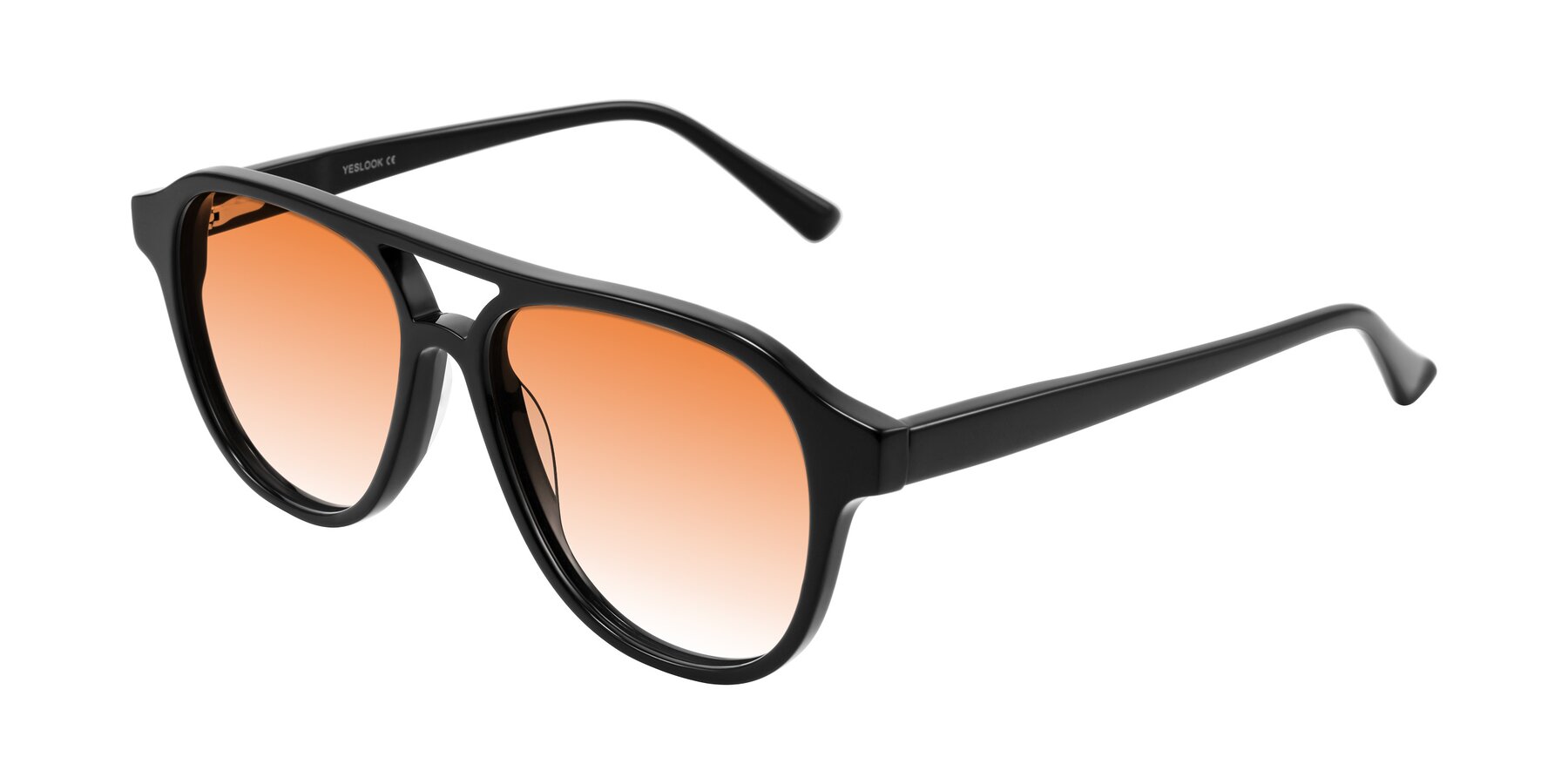 Angle of Jalon in Black with Orange Gradient Lenses