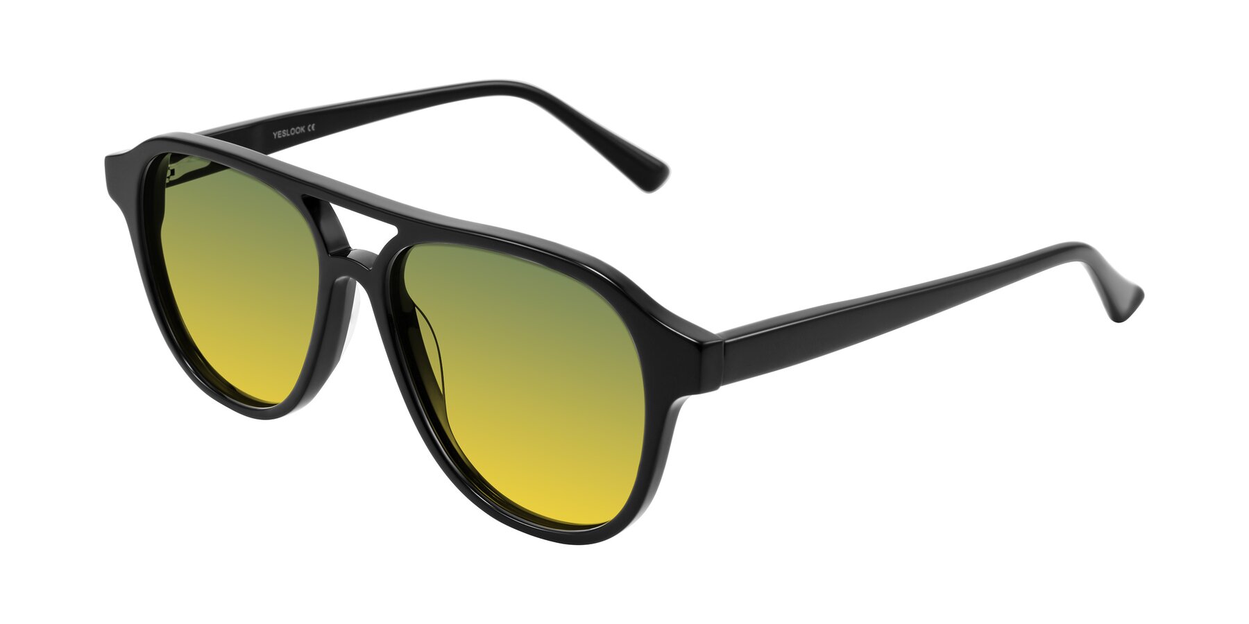 Angle of Jalon in Black with Green / Yellow Gradient Lenses