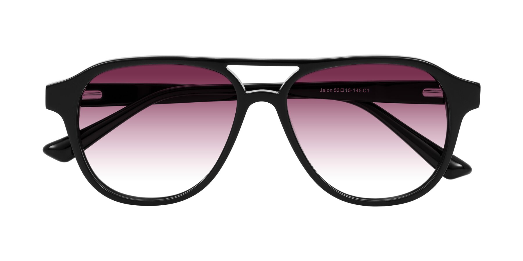 Folded Front of Jalon in Black with Wine Gradient Lenses