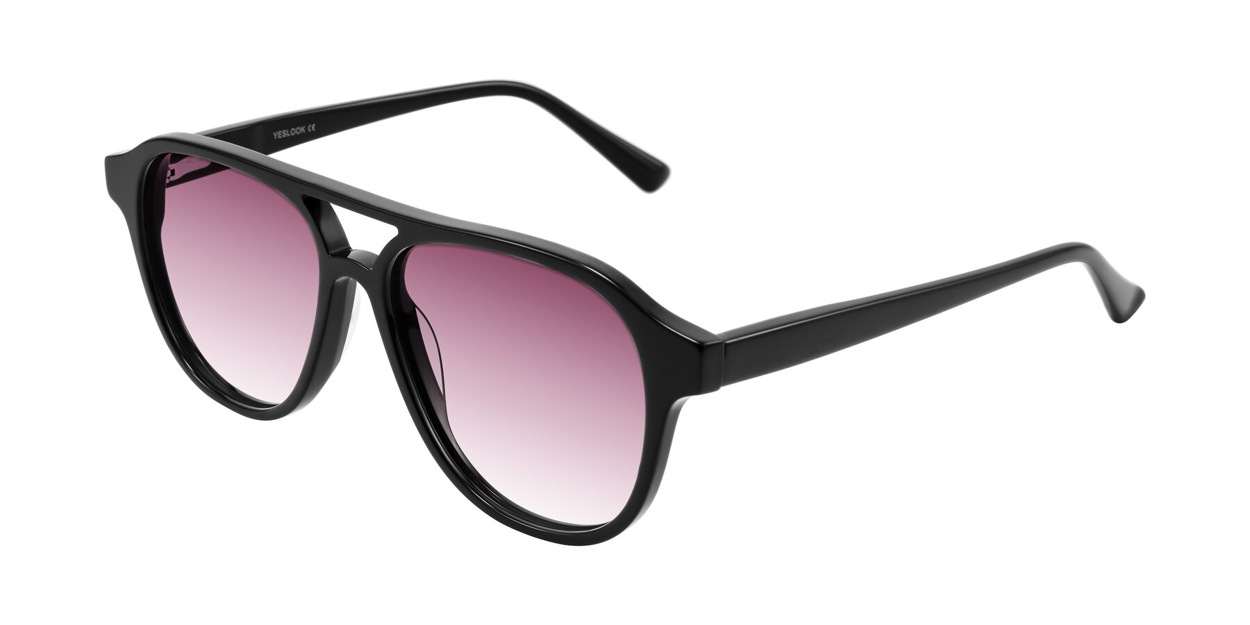 Angle of Jalon in Black with Wine Gradient Lenses