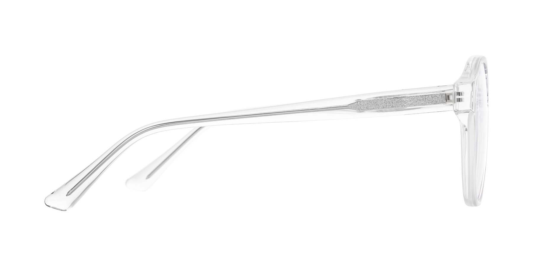 Side of Jalon in Clear with Clear Reading Eyeglass Lenses
