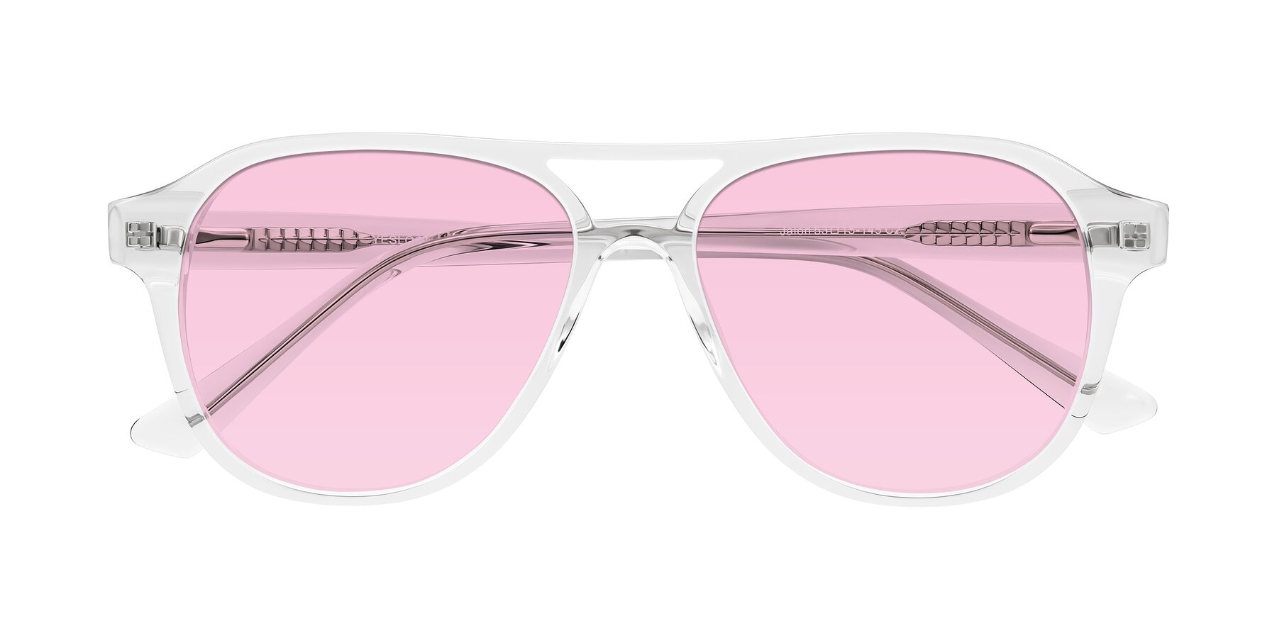 Folded Front of Jalon in Clear with Light Pink Tinted Lenses