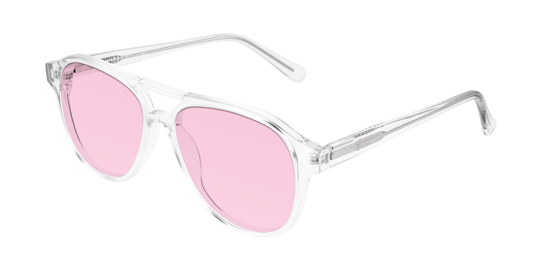 Angle of Jalon in Clear with Light Pink Tinted Lenses