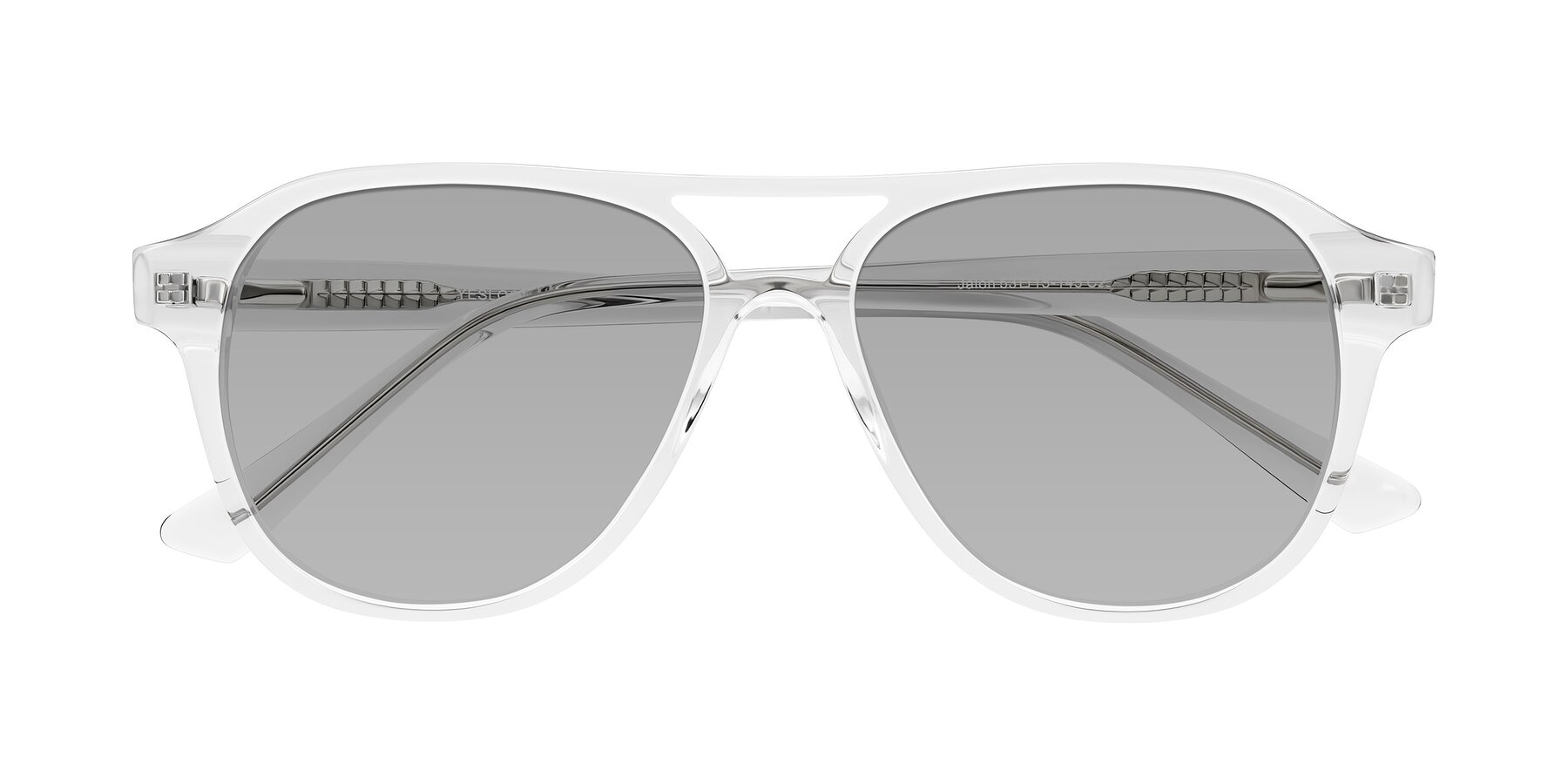 Folded Front of Jalon in Clear with Light Gray Tinted Lenses