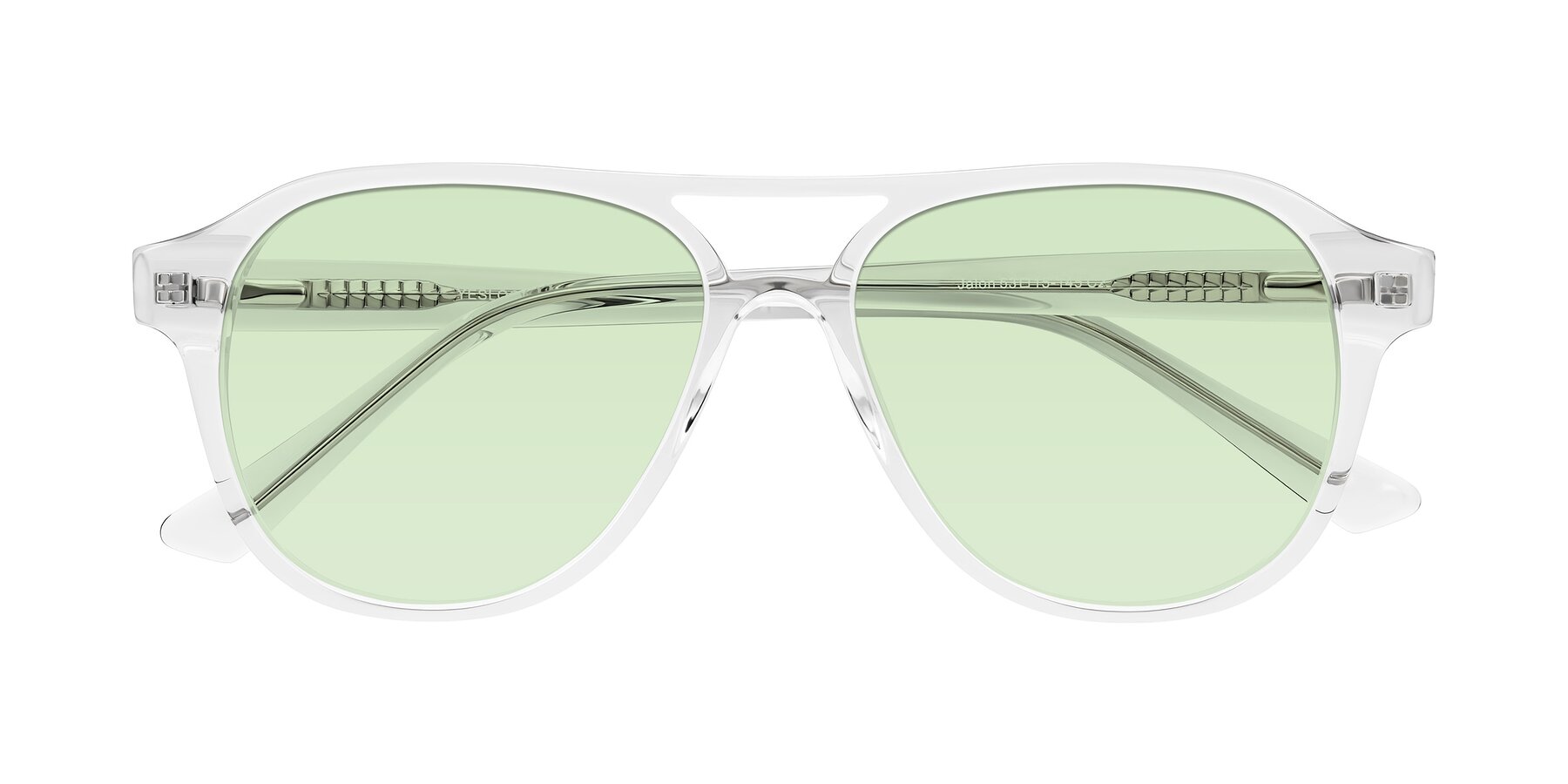 Folded Front of Jalon in Clear with Light Green Tinted Lenses