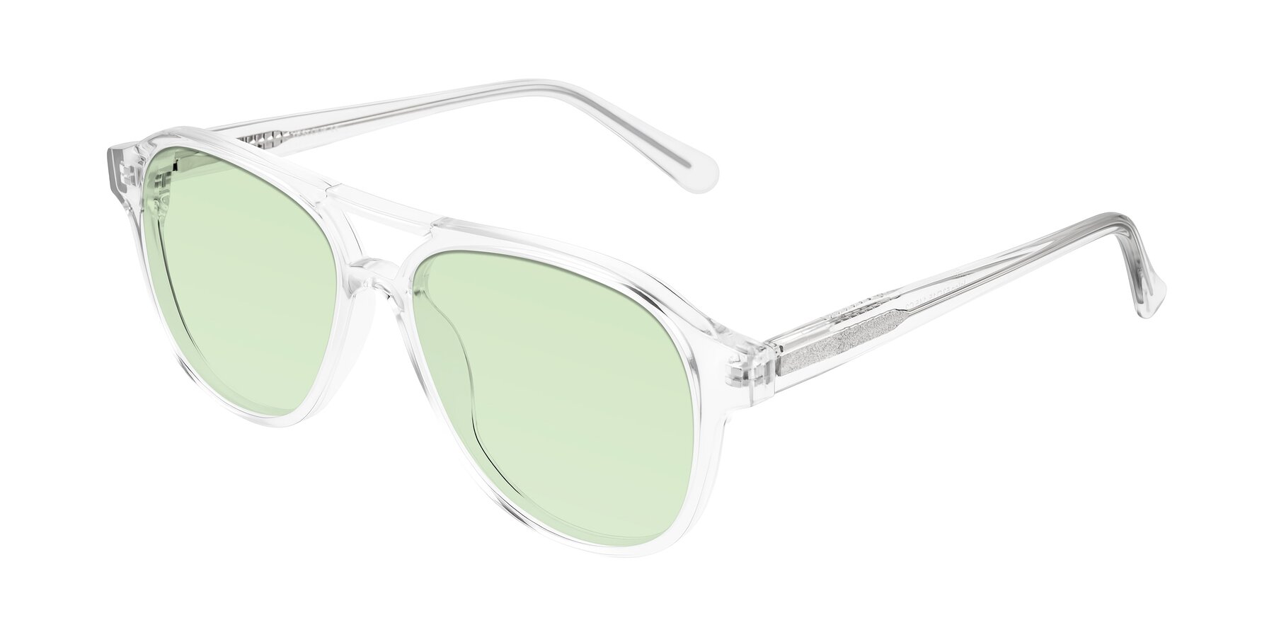 Angle of Jalon in Clear with Light Green Tinted Lenses