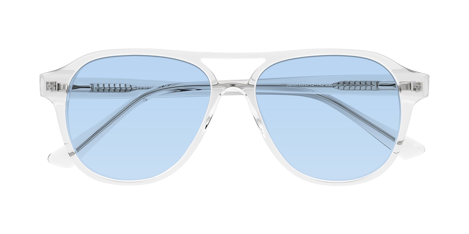 Folded Front of Jalon in Clear with Light Blue Tinted Lenses