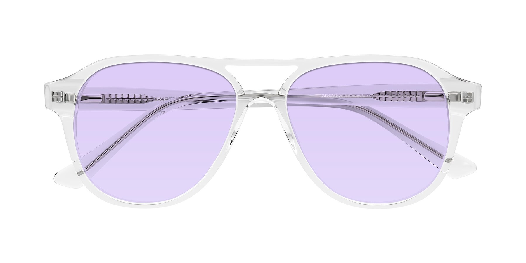 Folded Front of Jalon in Clear with Light Purple Tinted Lenses