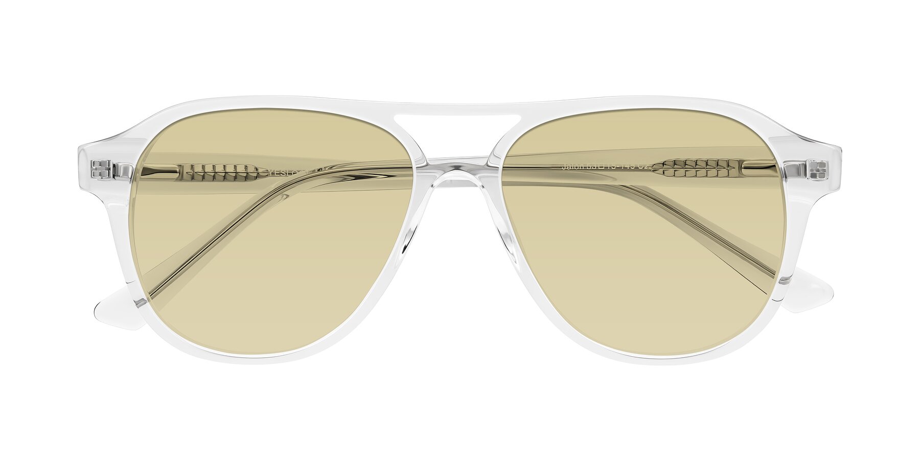 Folded Front of Jalon in Clear with Light Champagne Tinted Lenses
