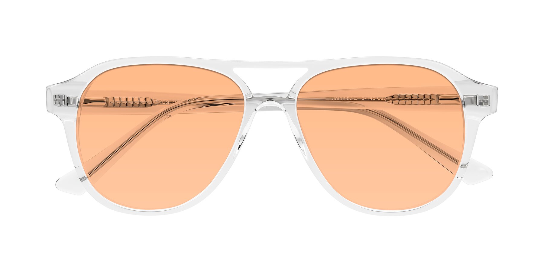 Folded Front of Jalon in Clear with Light Orange Tinted Lenses