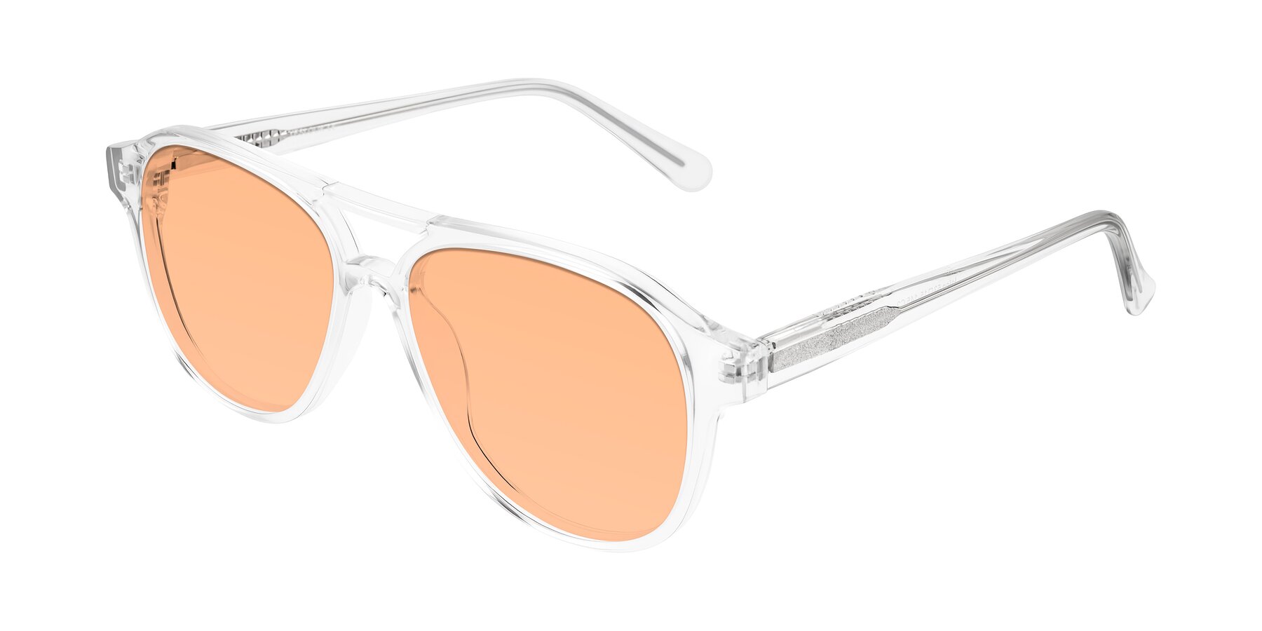 Angle of Jalon in Clear with Light Orange Tinted Lenses