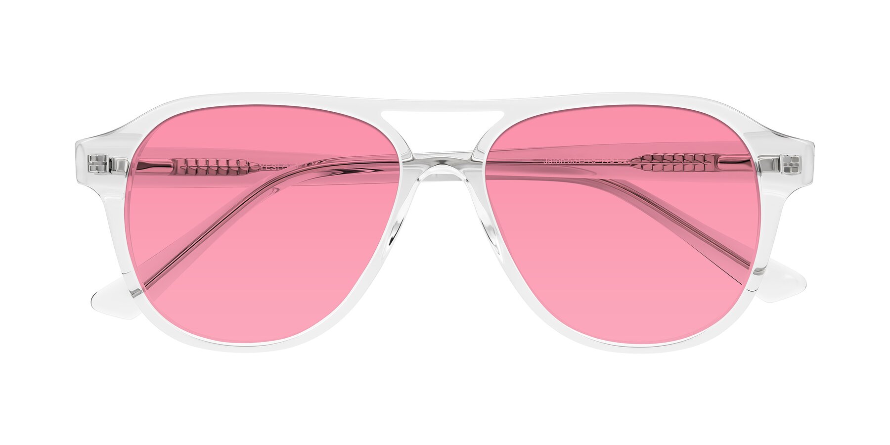 Folded Front of Jalon in Clear with Pink Tinted Lenses