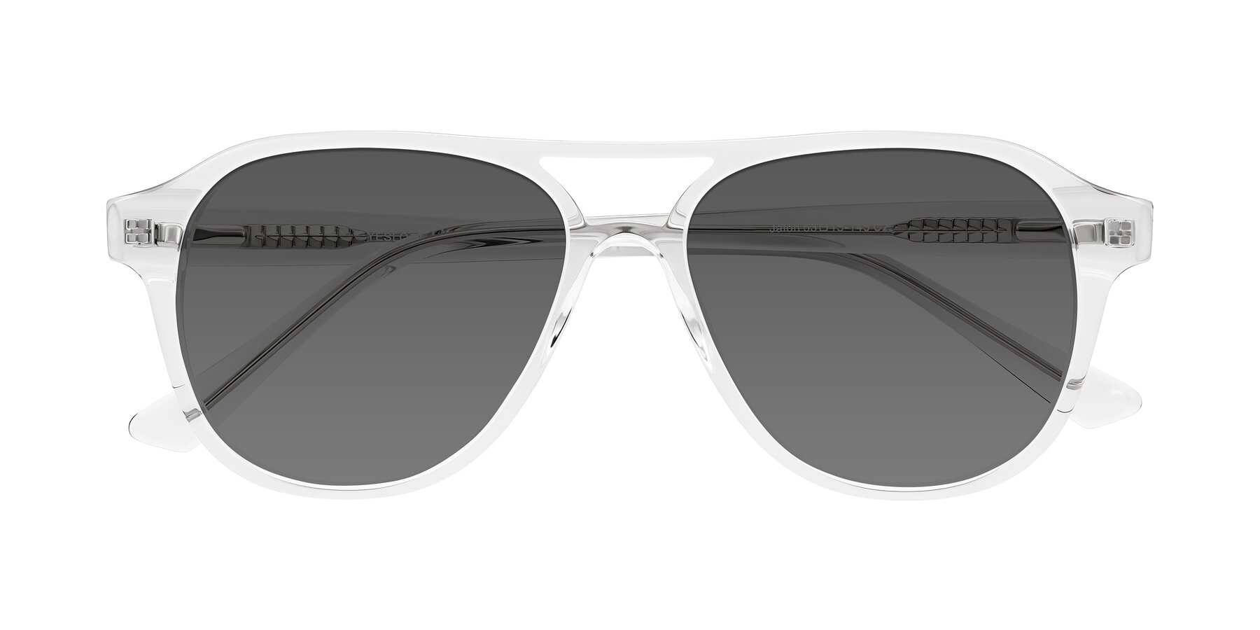 Folded Front of Jalon in Clear with Medium Gray Tinted Lenses