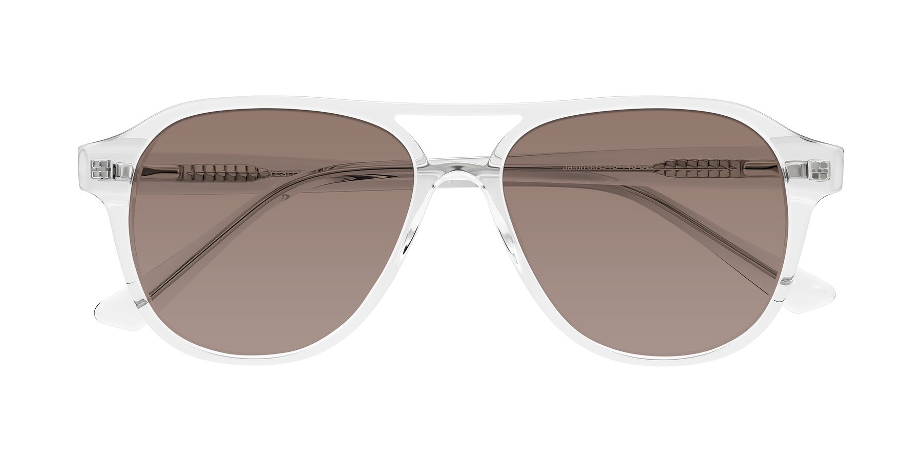 Folded Front of Jalon in Clear with Medium Brown Tinted Lenses