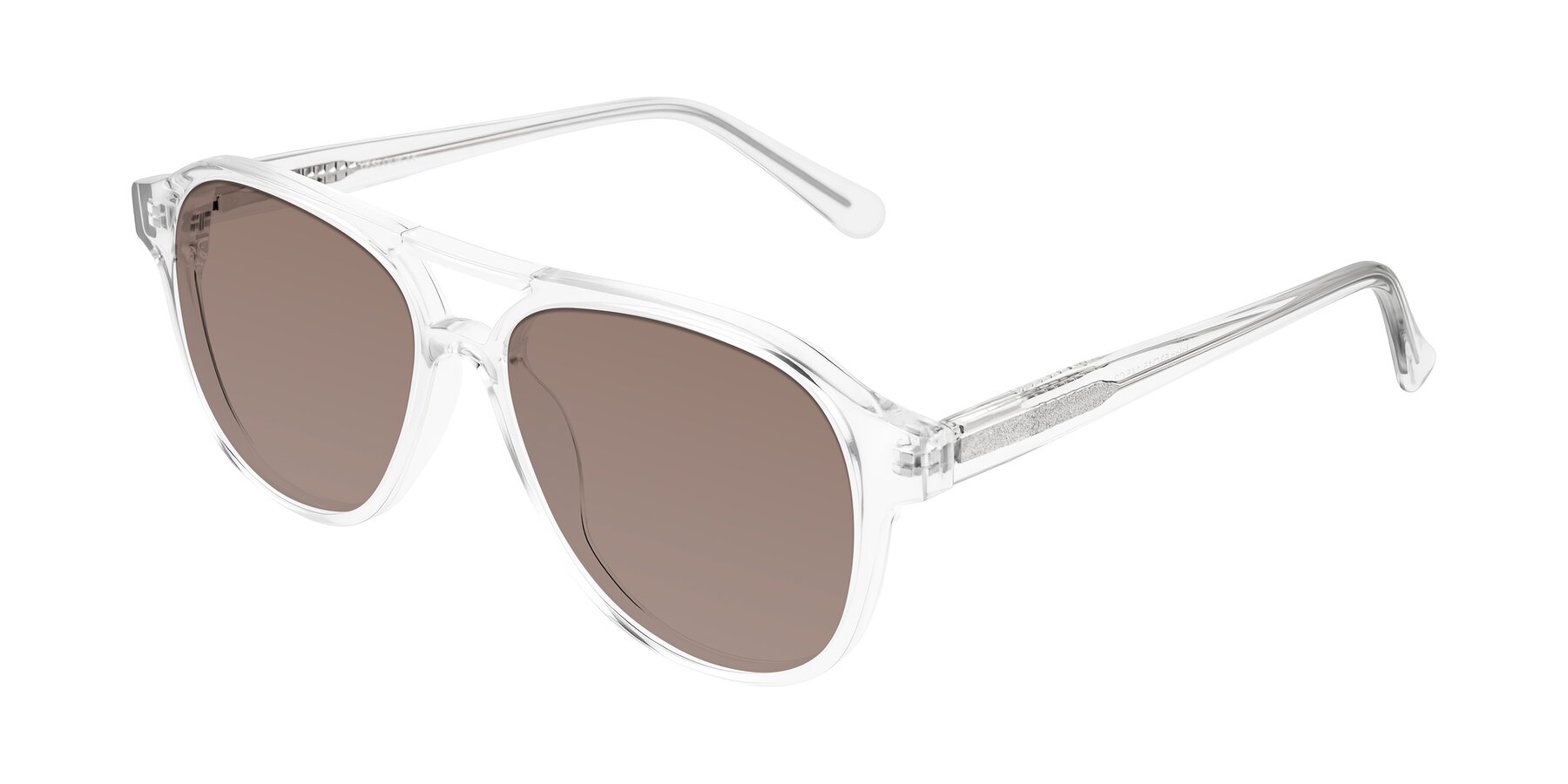 Angle of Jalon in Clear with Medium Brown Tinted Lenses