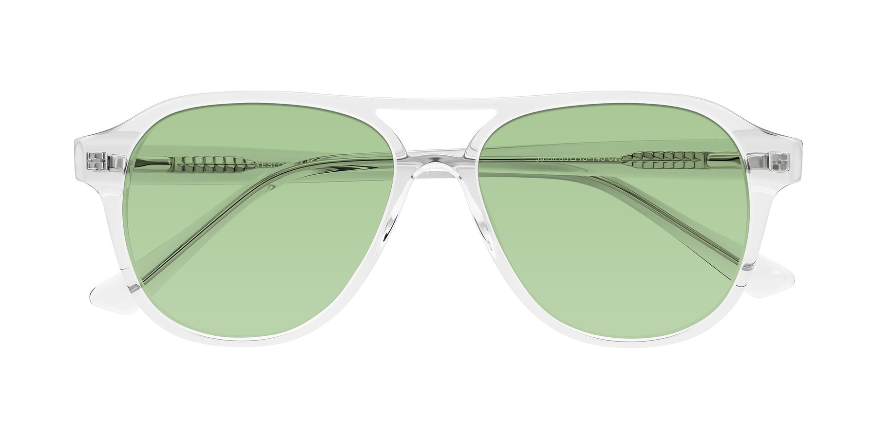 Folded Front of Jalon in Clear with Medium Green Tinted Lenses
