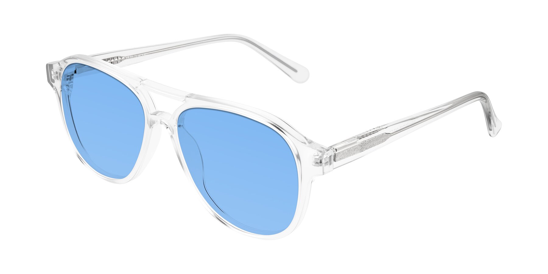 Angle of Jalon in Clear with Medium Blue Tinted Lenses