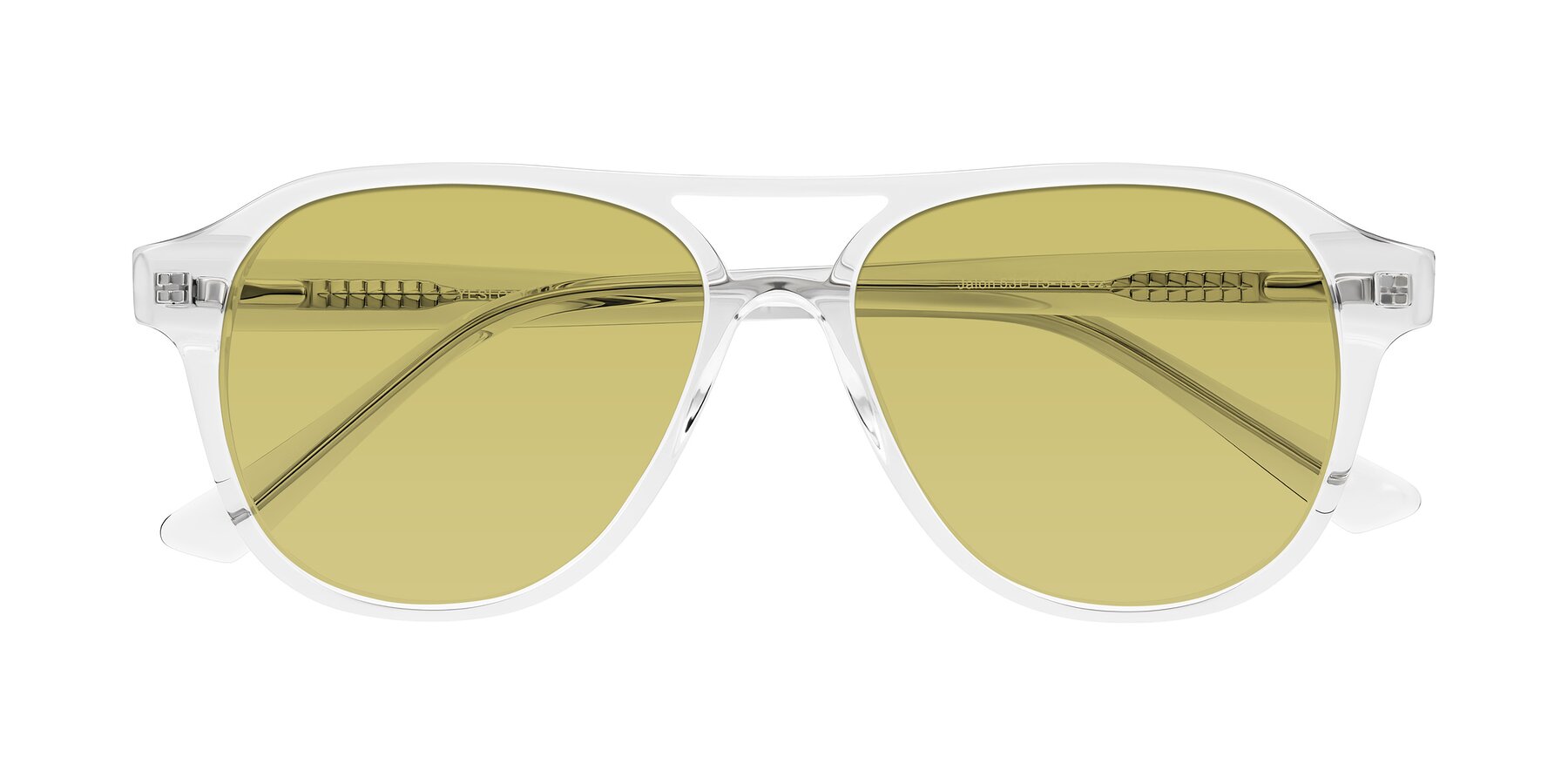 Folded Front of Jalon in Clear with Medium Champagne Tinted Lenses