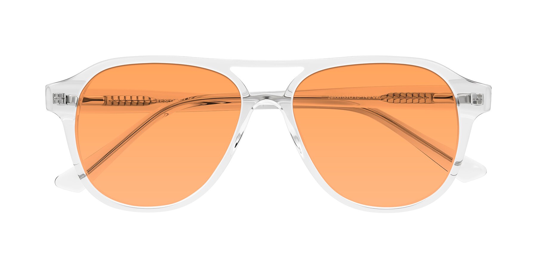 Folded Front of Jalon in Clear with Medium Orange Tinted Lenses