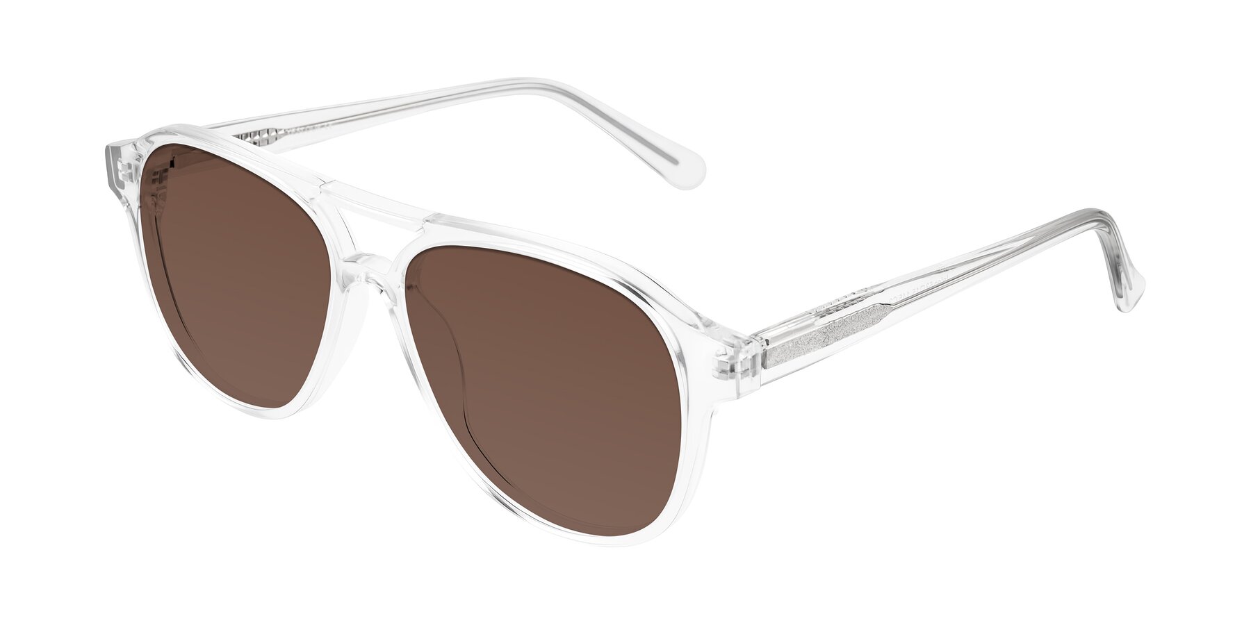 Angle of Jalon in Clear with Brown Tinted Lenses