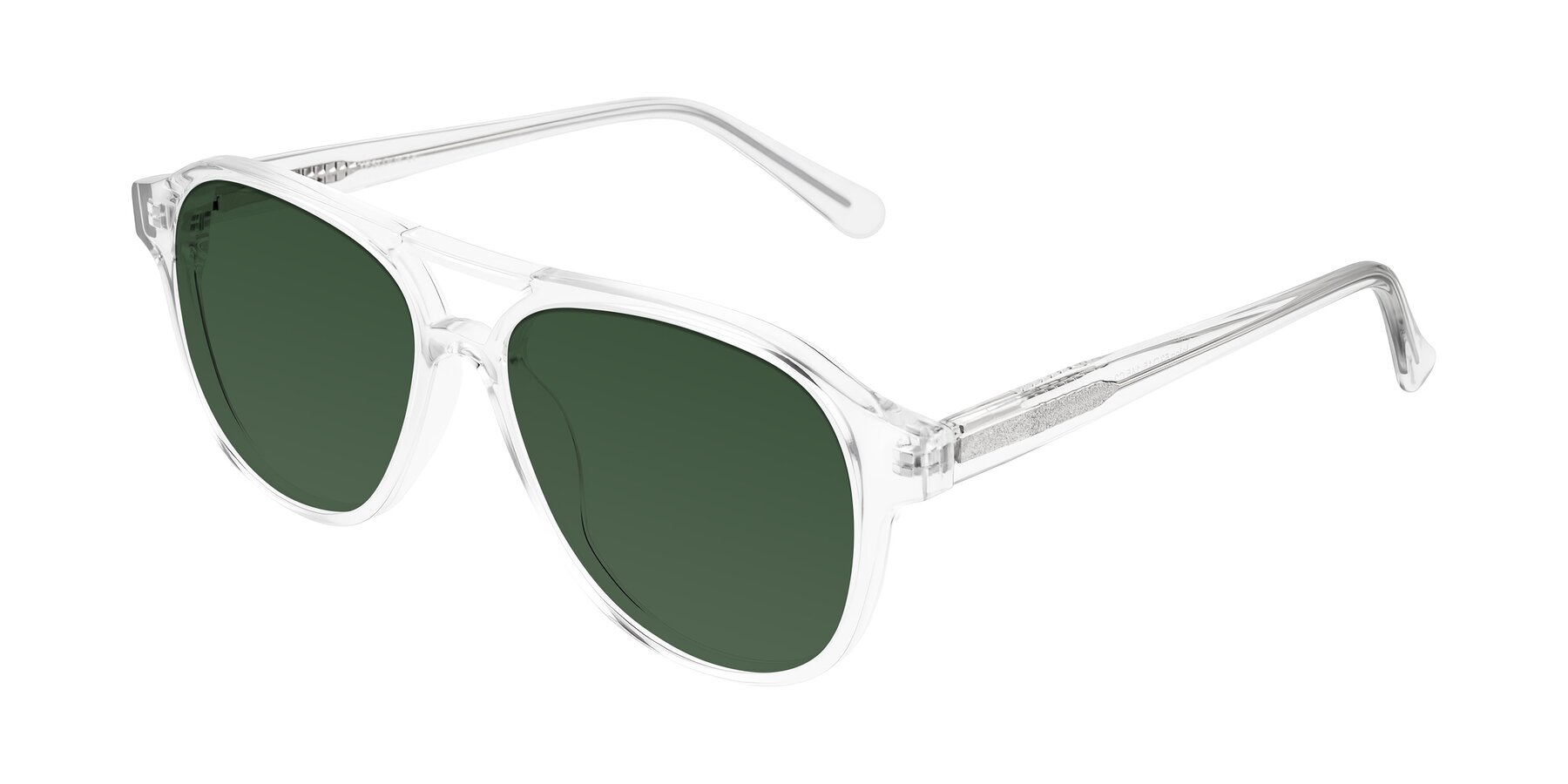 Angle of Jalon in Clear with Green Tinted Lenses