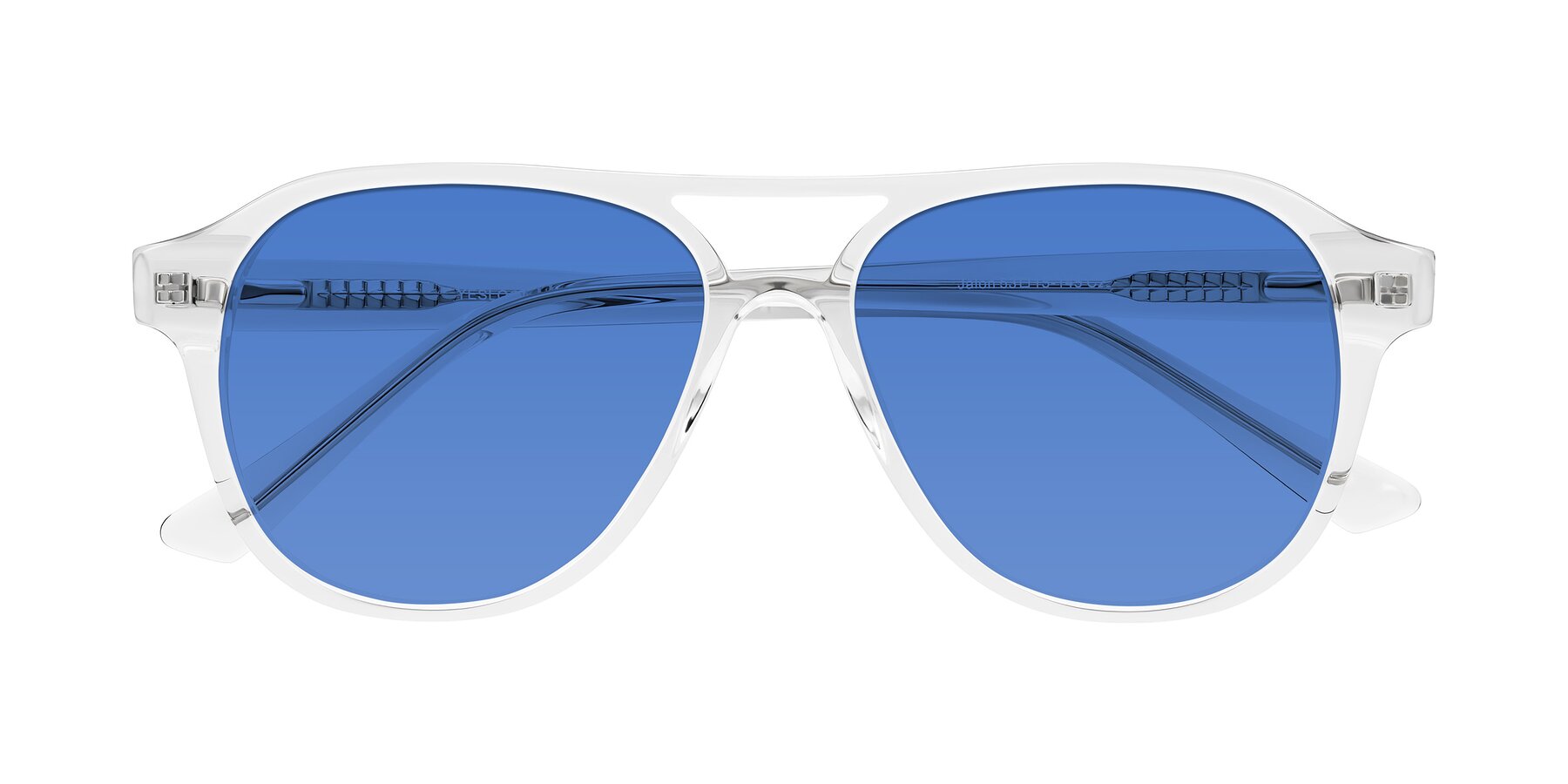 Folded Front of Jalon in Clear with Blue Tinted Lenses