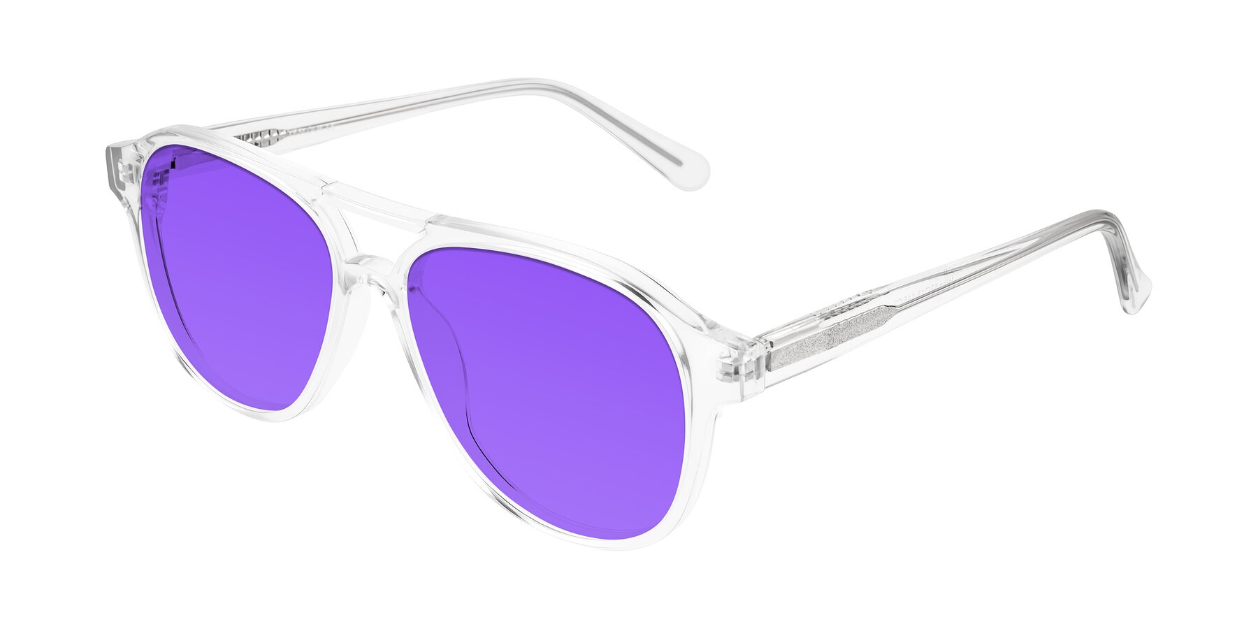 Angle of Jalon in Clear with Purple Tinted Lenses