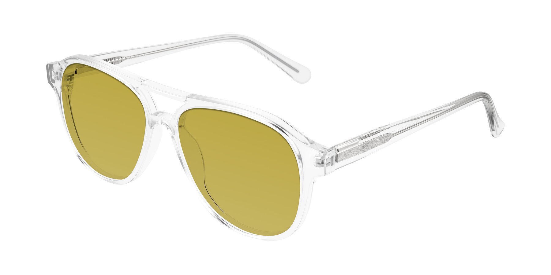Angle of Jalon in Clear with Champagne Tinted Lenses