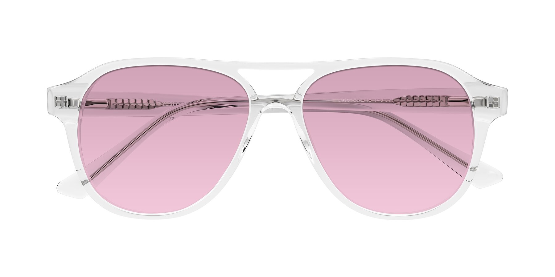Folded Front of Jalon in Clear with Light Wine Tinted Lenses
