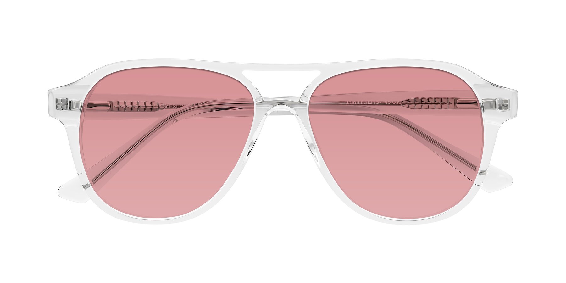 Folded Front of Jalon in Clear with Medium Garnet Tinted Lenses
